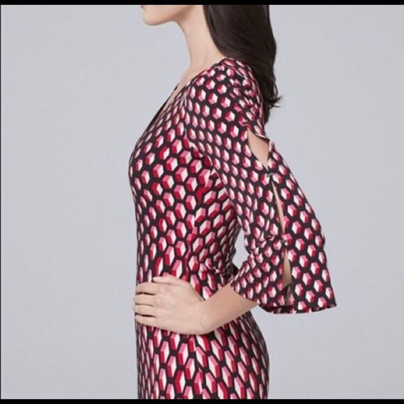 WHBM XS Split Sleeve Shift V-Neck Dress NWOT - Picture 5 of 9